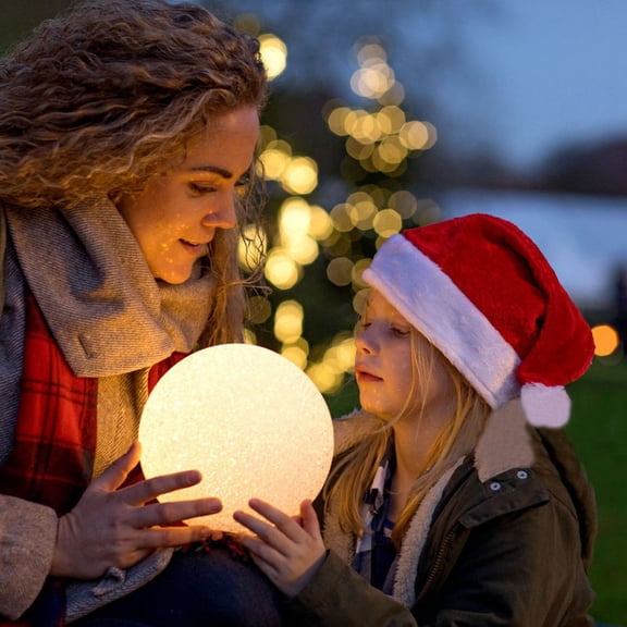 HCBY LED Sphere Light for Stage Performance, RGB Color Changing Remote Control Orb with Hook, Rechargeable Waterproof Party Light for Choir, Wedding, Events (white,4.7" 100g)