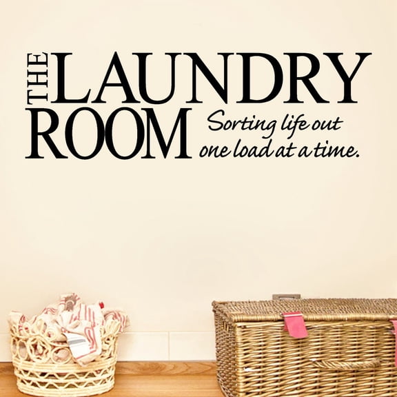 HCBY Laundry Room Vinyl Wall Sticker, "The Laundry Room" Sign Decal for Home, 60x20cm Removable PVC Art for Laundry Wall, Farmhouse Style Room Label Decor