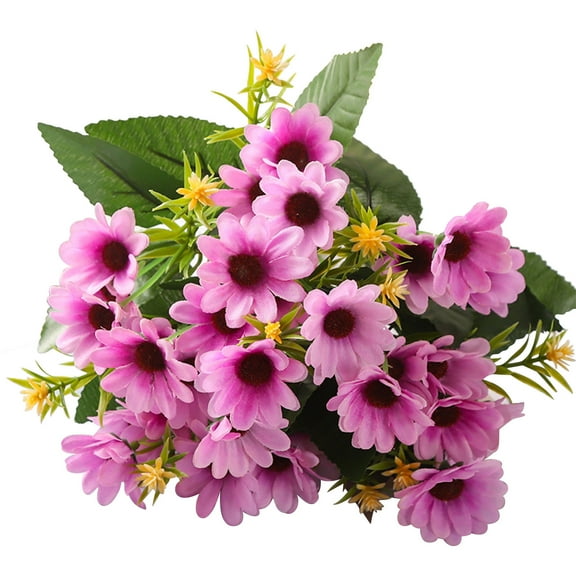 HCBY Lifelike Vintage Artificial Silk Gerbera Flowers 2 Pack 12" Bouquet for Christmas Wedding Home Party Decor