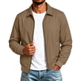 thumbnail image 1 of HCBY Men's Lightweight Zip Up Jacket with Pockets, Laydown Collar Nylon Windbreaker, Casual Solid Color Outerwear for Spring Fall, 1 of 8