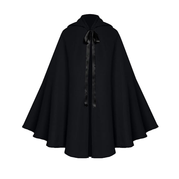 HCBY Men's Medieval Halloween Solid Color Ribbon Tie Open Front Cloak, Lightweight Flowing A-Line Style for Roleplay Events, Renaissance Fairs, and Themed Parties
