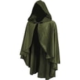 thumbnail image 1 of HCBY Men's Medieval Hooded Cloak Vintage Wizard Cape with Front Clasp, Sleeveless Hooded Robe for Halloween Roleplay, Renaissance Fairs and Stage Shows, 1 of 5