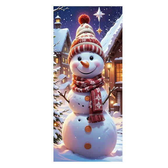 HCBY Merry Christmas Door Cover Decorations Xmas Background Banner Xmas Door Hanging Covers for Front Porch Farmhouse Home Indoor Outdoor Decoration(14)