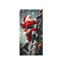 HCBY Merry Christmas Door Cover Decorations Xmas Background Banner Xmas Door Hanging Covers for Front Porch Farmhouse Home Indoor Outdoor Decoration(Santa Claus#14)