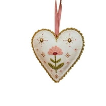 HCBY Modern & Elegant Acrylic Heart Ornament, Christmas Valentine's Day Decoration & Holiday Gift for Her, Him, Family – Minimalist Clear Pendant (White,3.14")