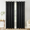 thumbnail image 1 of HCBY Modern Solid Blackout Thermal Curtains - Grommet Window Drapes for Bedroom, Living Room & Kitchen | 63x52 Inch Polyester Fabric in Black | Single Panel, Energy Efficient, 1 of 5