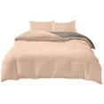 thumbnail image 1 of HCBY Narrow​Twin Size 4-Piece Duvet Cover Set - Includes 1 Duvet Cover (59"x78"), 2 Pillow Shams, and 1 Flat Sheet, Soft and Breathable for All Seasons, Pink#1, 1 of 6