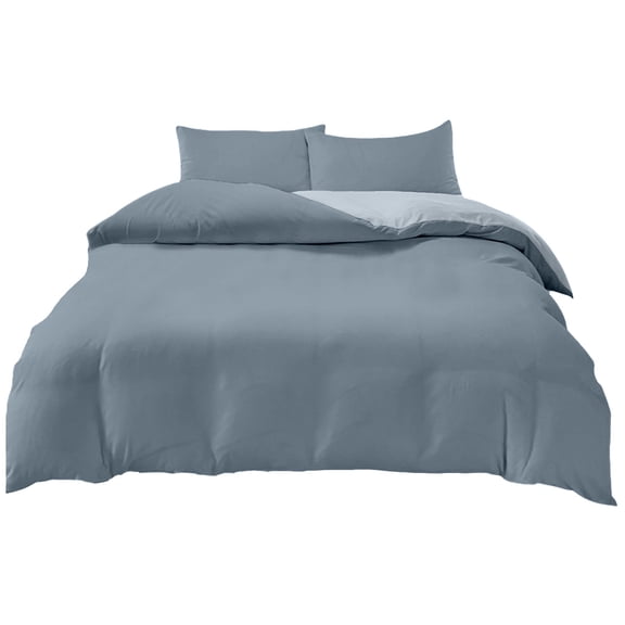 HCBY Narrow​Twin Size 4-Piece Duvet Cover Set Includes 1 Duvet Cover (59"x78") 2 Pillow Shams 1 Flat Sheet Soft Breathable for All Seasons Dark Gray