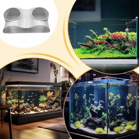 HCBY Plastic Hide Aquarium Tunnel Aquarium Underground Tunnel Fish Caves Two Holes Catfish Hiding Place For Reptile Amphibians