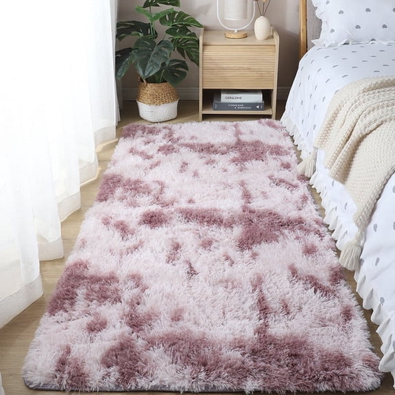 HCBY Plush Shaggy Runner, 20x63 Inch Soft Carpet, Anti Static Bedroom Rug, Home Office Dorm Room Decor