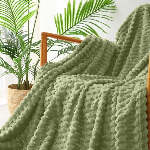HCBY Plush Velvet Throw Blanket, Golden Turtle Velvet with Texture Soft Nap Blanket for Office Sofa Travel, Machine Washable (Green,39.37"x27.56")
