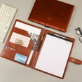 thumbnail image 1 of HCBY Professional A4 Leather Portfolio Folder, Business Document Organizer with Multiple Pockets & Card Slots, Magnetic Closure Water-Resistant Contract Signing Book for Office (Red,12.6"x9.6"), 1 of 7