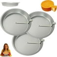 thumbnail image 1 of HCBY Release Round Cake Pan 9.8 Inch with Removable Swivel Blade, Tinplate Non-Stick Baking Pan for Seamless Cake Removal and Even Heating(Silver,9.8"x9.8"), 1 of 8