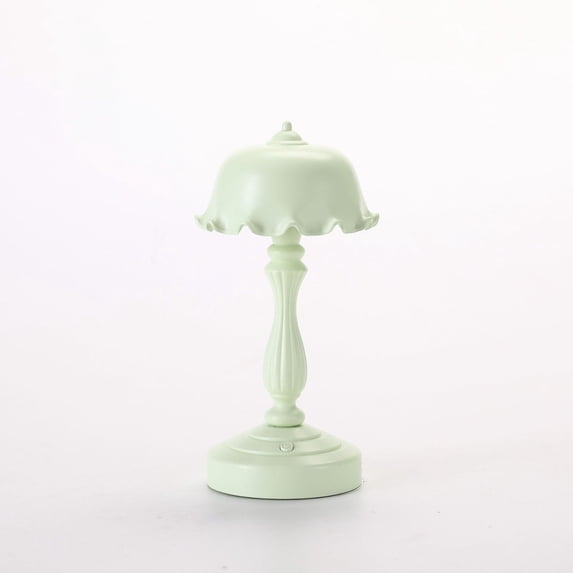 HCBY Retro European LED Table Lamp, USB Rechargeable Touch Control Night Light, Vintage Flower Shade Decorative Lamp for Bedroom, Desk, Home Ambiance