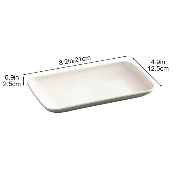HCBY Reusable Plastic Serving Tray Rectangular, Large Capacity Food Plate for Hot Pot Ingredients, Barbecue, Snacks and Fruit, Durable Easy Wash Party Buffet Tray (Beige,8.2"x4.9"x0.9")