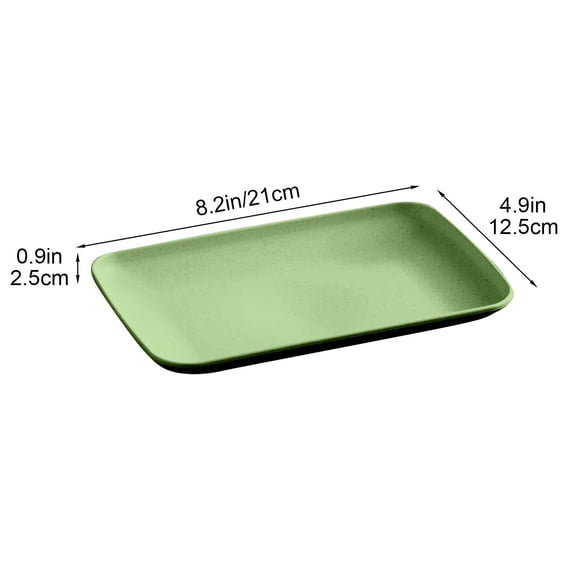 HCBY Reusable Plastic Serving Tray Rectangular, Large Capacity Food Plate for Hot Pot Ingredients, Barbecue, Snacks and Fruit, Durable Easy Wash Party Buffet Tray (Green,8.2"x4.9"x0.9")