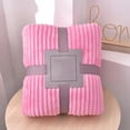 thumbnail image 1 of HCBY Ribbed Flannel Throw Blanket, Soft Cozy Fleece Bed Blanket, Warm Striped Couch Throw for Sofa, Bed, Camping and All-Season Use, 1 of 5