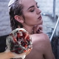 thumbnail image 1 of HCBY Soft Shower Pouf Loofah, Dreamy Colorful Bath Sponge No Shedding, Rich Lathering Exfoliator with Hanging String, Gentle Bath & Body Scrubber for Women (Red,4.7" Diameter), 1 of 6