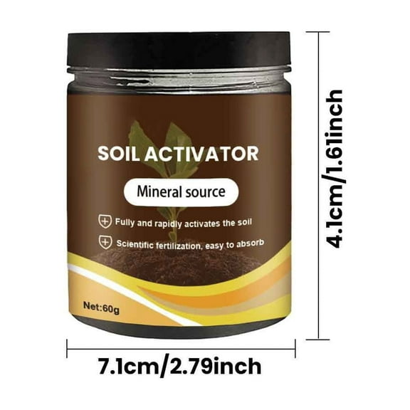 HCBY Soil Activator & Conditioner, Loosens Compacted Soil and Promotes Root Growth for Lawns, Gardens & Potted Plants, Water Soluble with Fulvic Acid (Brown,60g)