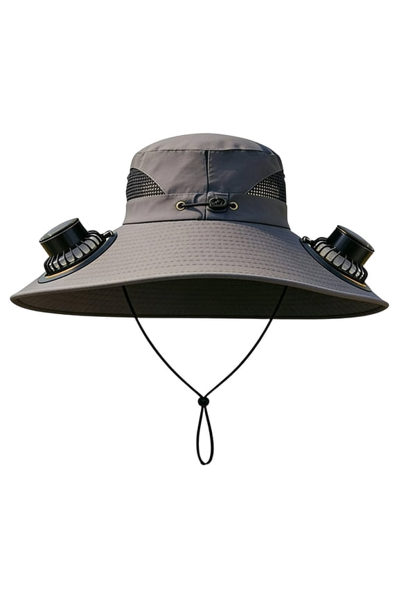 Solar Fan Hat, Wide Brim Breathable Sun Protection Hat, For Men Fishing Hiking Outdoor, UV Protection Cooling Sun Hat