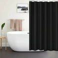 thumbnail image 1 of HCBY Solid Color Shower Curtain - Heavy-Duty Water Repellent Fabric with Rod Pocket, Hotel-Grade & Machine Washable for Easy Care​(Black,70"x59"), 1 of 6