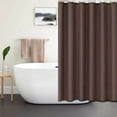 thumbnail image 1 of HCBY Solid Color Shower Curtain - Heavy-Duty Water Repellent Fabric with Rod Pocket, Hotel-Grade & Machine Washable for Easy Care​(Coffee,70"x59"), 1 of 6