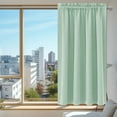 thumbnail image 1 of HCBY Solid Modern Blackout Thermal Window Curtains with Rod Pocket - 100%Polyester Fabric for Bedroom, Living Room or Kitchen(Green,63"x38"), 1 of 5