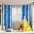 thumbnail image 1 of HCBY Space Themed Star Curtains with Silver Pattern - Thermal Blackout for Bedroom & Living Room, Rod Pocket and Grommets Design Machine Wash(Blue,63"x52"), 1 of 9