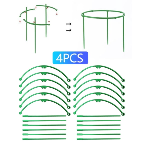 HCBY Stackable Plant Support Ring, Upgraded Thickened Modular Assembly, Tool-free Infinite Stacking for Flower Support and Vine Plant Aid