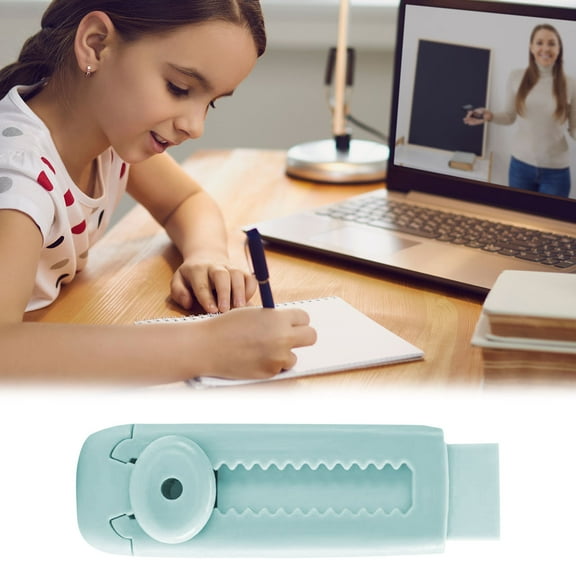 HCBY Stain-Free Pencil Eraser with Push Mechanism - Minimizes Rubber Shavings, Rotating Wheel Mechanism for Hand-Eye Coordination, Non-Toxic for Students