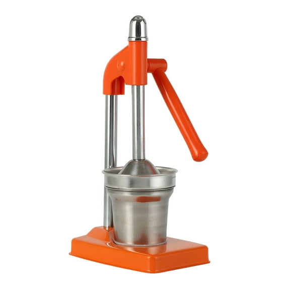 HCBY Stainless Steel Manual Juicer with Pulp Strainer - Heavy Duty Citrus Press for Lemon, Orange, Lime, Pomegranate and Fruits(Red,14.37"x7.28"x4.92")