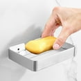 thumbnail image 1 of HCBY Stainless Steel Soap Holder for Shower - Wall Mounted Soap Dish with Drain Holes, Rustproof Bathroom & Kitchen Soap Rack, Easy Install Perforated Soap Box Organizer (White,5.24"x3.74"x0.98"), 1 of 6