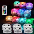 thumbnail image 1 of HCBY Submersible LED Lights, Remote Control Waterproof Mini LED Lights with 13 Colors 4 Modes, Battery Operated Underwater Lights for Party, Slushie Machine, Aquarium & Holiday Decor, 1 of 9