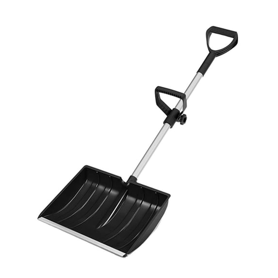 HCBY Heavy Duty Detachable Snow Shovel, Wide 18" Plastic Blade with Aluminum Wear Strip & Ergonomic Auxiliary Handle for Efficient Driveway Snow Removal