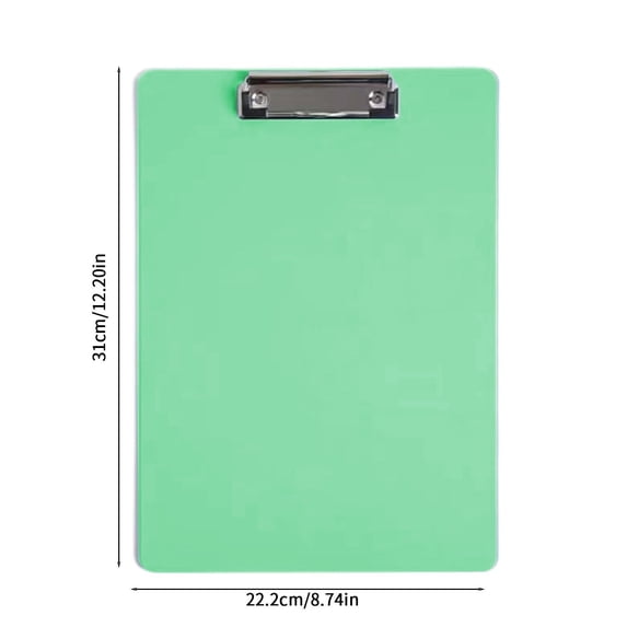 HCBY Thickened Plastic Clipboard, A4 Size Writing Board & Folder for School, Office, Home, Student Homework Organizer, Durable Document Holder (Light Green,12.2"x8.74")