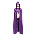 thumbnail image 1 of HCBY Unisex Hooded Satin Cape with Ribbon Tie, Long Halloween Party Style, Vampire Roleplay Dress-up for Adults and Teens, Medieval Renaissance Festival Outfit, 1 of 2