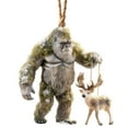 thumbnail image 1 of HCBY Whimsical Wild Beast Figurines Christmas Ornaments, Fuzzy Animal Figurines with Santa Hats for Xmas Tree, Unique Wildlife Wonderland Themed Figurines Decorations(D,3.1"), 1 of 6