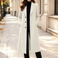 thumbnail image 1 of HCBY Women's Coat, Double Breasted Notch Lapel Design with Side Pockets, Long Sleeve Wool Blend Overcoat for Fall Winter, 1 of 9