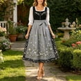 thumbnail image 1 of HCBY Women's Oktoberfest Dirndl Dress Bavarian German Midi A-Line Square Neck Lace Sleeveless Costume for Festival Party, 1 of 5
