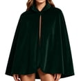 thumbnail image 1 of HCBY Women's Velvet Cape Cloak Stand Collar Button Front Short Capelet for Halloween Costume Cosplay Party Medieval Renaissance, 1 of 7