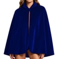 thumbnail image 1 of HCBY Women's Velvet Cape Cloak Stand Collar Button Front Short Capelet for Halloween Costume Cosplay Party Medieval Renaissance, 1 of 7