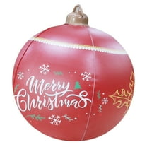 HCBY solid Giant Inflatable Christmas Ball with "Merry Christmas", PVC Blow Up Ornament for Outdoor Yard, Lawn, and Porch Holiday Decor Gift idea(red,23.62")