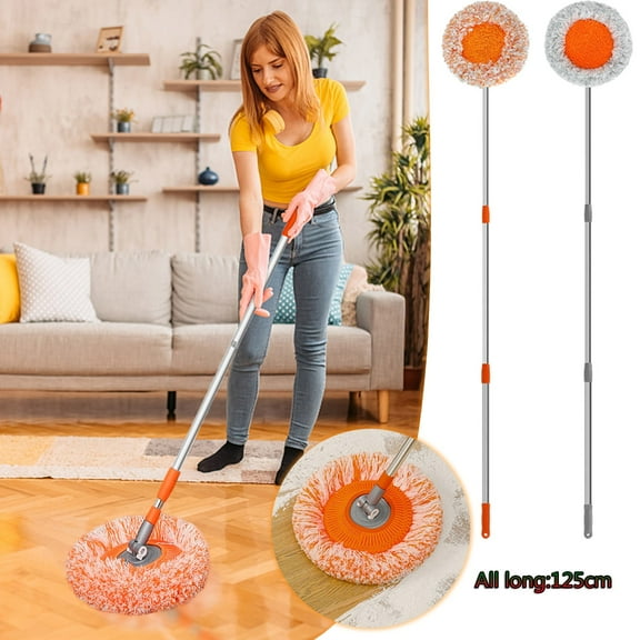 HCJKDU 360° Rotatable Adjustable Cleaning Mop, Extendable Wall Cleaning Mop, Spin Mops Dust Mop, Efficient Ceiling Fan Cleaner Duster for Floor Wall Cleaning