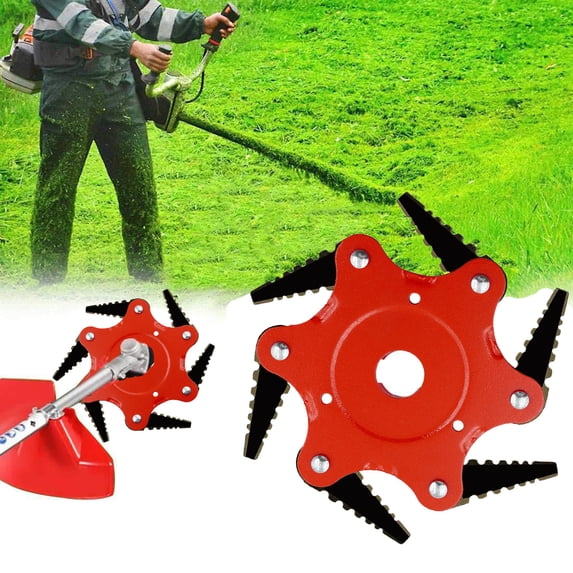 HCJKDU 6 Steel Razors Trimmer Head Reversible Weed Eater Blades Metal ...