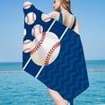 thumbnail image 1 of HCJKDU Baseball Beach Towel Microfiber Bath Towel Sandproof Beach Blanket Multi-Purpose Towel for Hawaiian Summer Vacation 30x60 Inch, 1 of 3