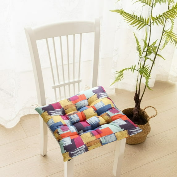 HCJKDU Chair Pads, Print Chair Seat Pads with Ties, Chair Cushions Dining Room for Garden Patio Kitchen Office Outdoor Colours Seat Pad for Dining