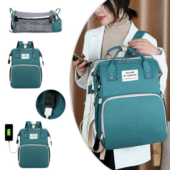 HCJKDU Diaper Bag Backpack with Changing Station, Waterproof Multi-Function Travel Portable Mommy Bag for Vacation Outdoor Traveling