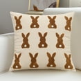 thumbnail image 1 of HCJKDU Easter Throw Pillow Covers 18x18 inch for Easter Decorations Easter Beige Bunny Rabbit Soft Plush Faux Fur Wool Pillow Covers for Sofa Living Room Couch Bed, 1 of 6