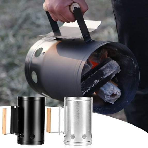 HCJKDU Heavy Duty Charcoal Chimney Starter | BBQ Chimney Starter for Charcoal Grill and Barbecues, Compact Easy to Use Chimney Starters and BBQ Grill Tools