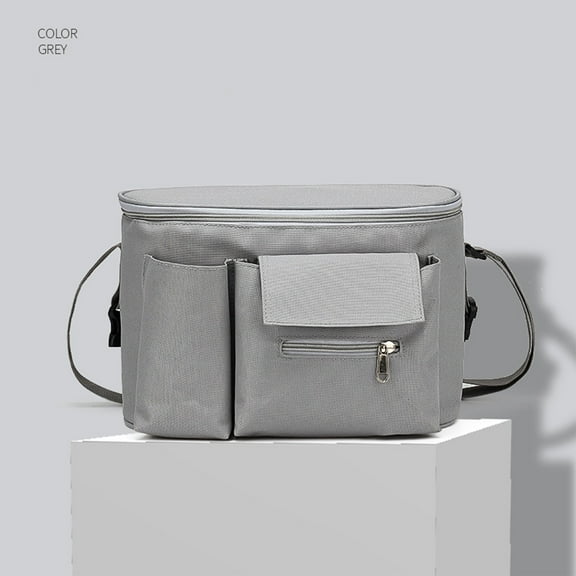 HCJKDU Large Walker Pouch for Folding Walker - Thickened Oxford Walker Basket with Cup Holder, Bag for Walker with Pockets, Carry Pouch for Elderly Walkers